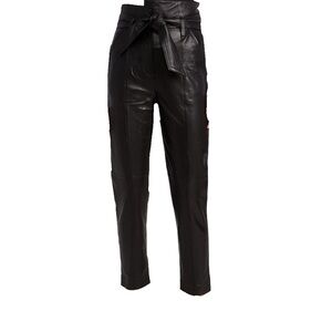 VERONICA BEARD Faxon Leather Pants. Black Size 2